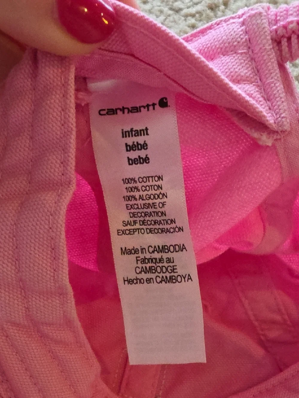 Carhartt Pink Canvas Dad Hat Infant